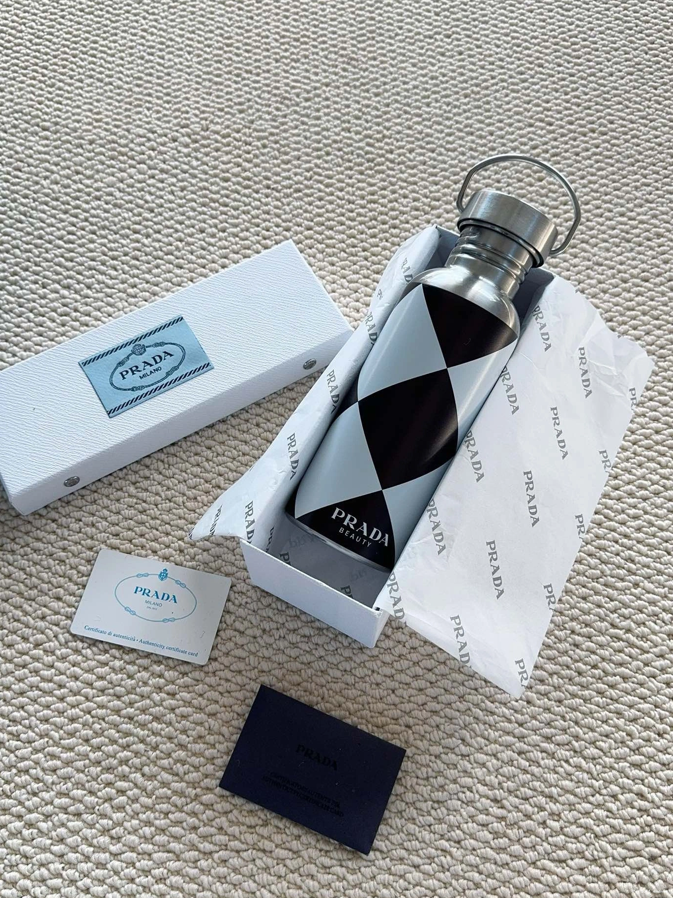 STAINLESS STEEL PRADA CHECKERED BOTTLE 0811